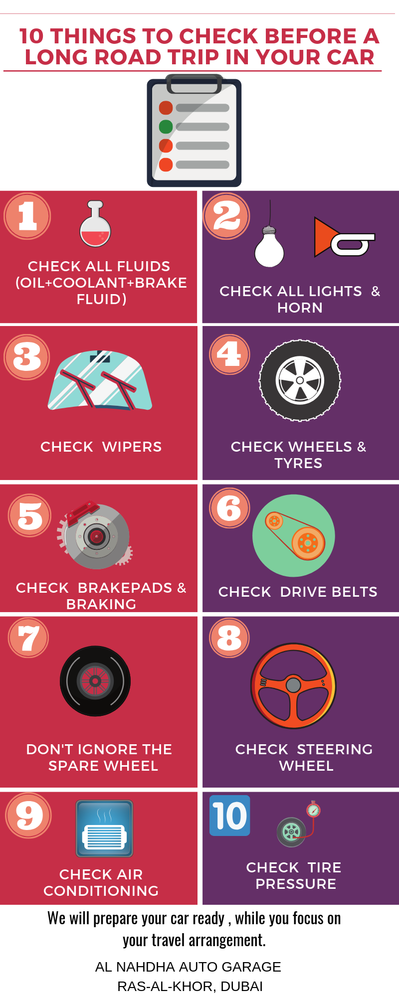 Road Trip Car Preparation Inforgraphic Chart